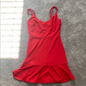 Lulu's Red Backless Spaghetti Strap Sundress